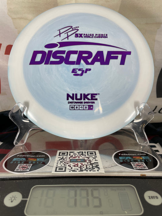 Discraft Nuke ESP 175g Blue Swirl w/ Purple Foil Pierce 5x Distance Driver