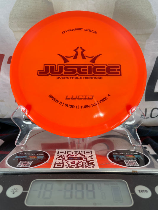 Dynamic Discs Justice Lucid 174g Orange w/ Orange Foil Midrange