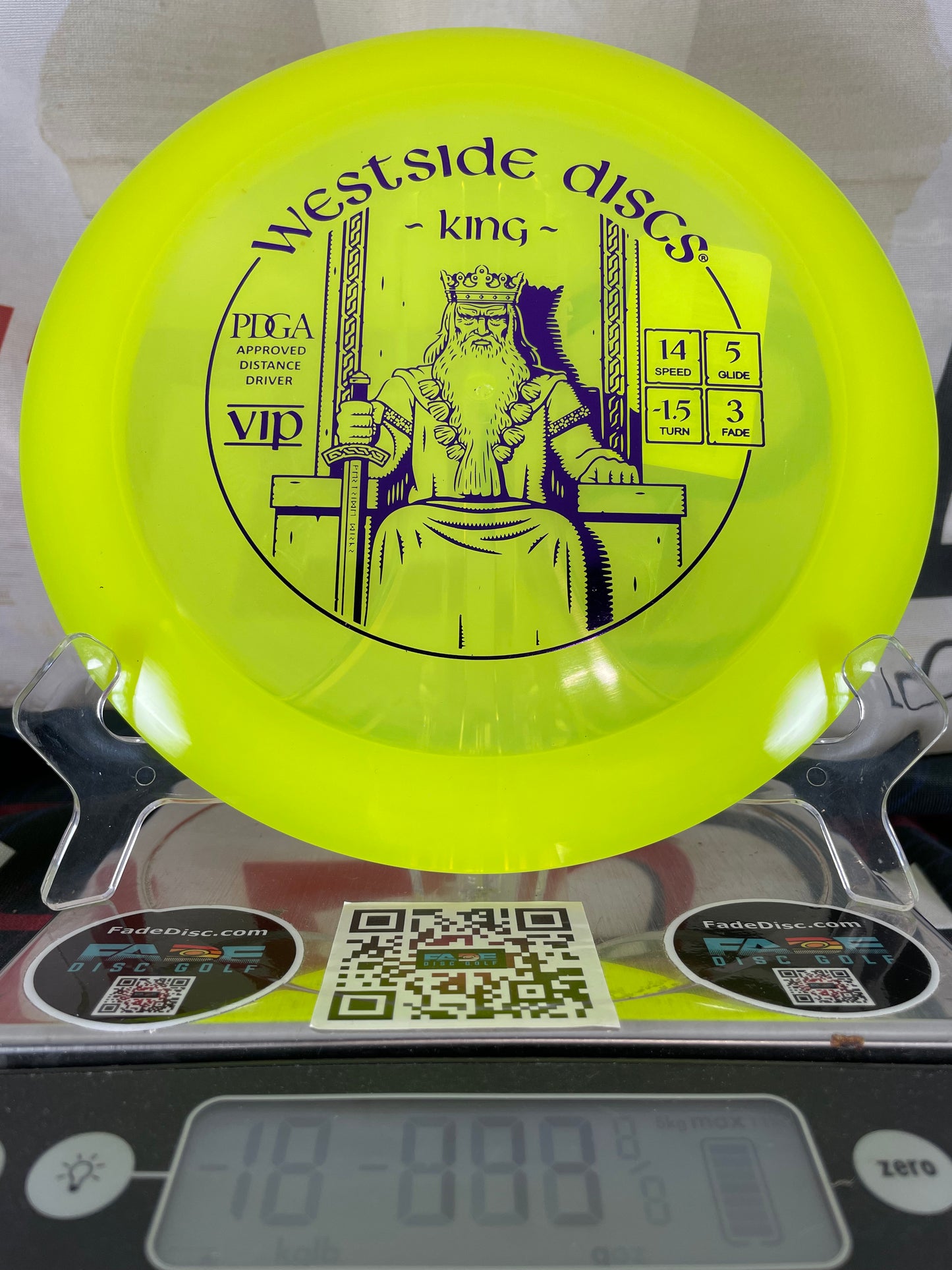 Westside King VIP 173g Yellow w/ Purple Foil Distance Driver