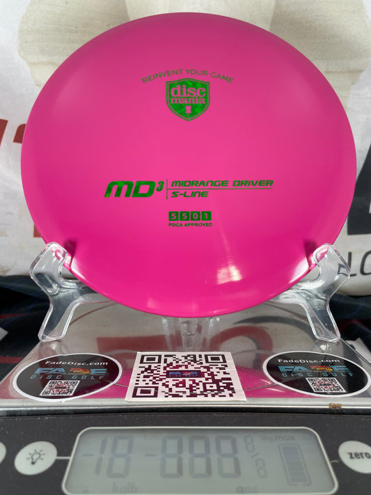 Discmania MD3 S-Line 177g Pink w/ Green Shatter Foil Midrange