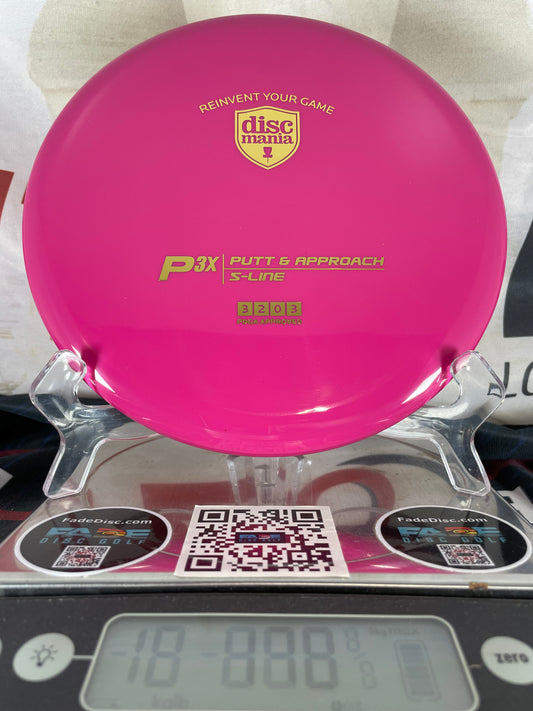 Discmania P3x S-Line 178g Pink w/ Gold Foil Putter