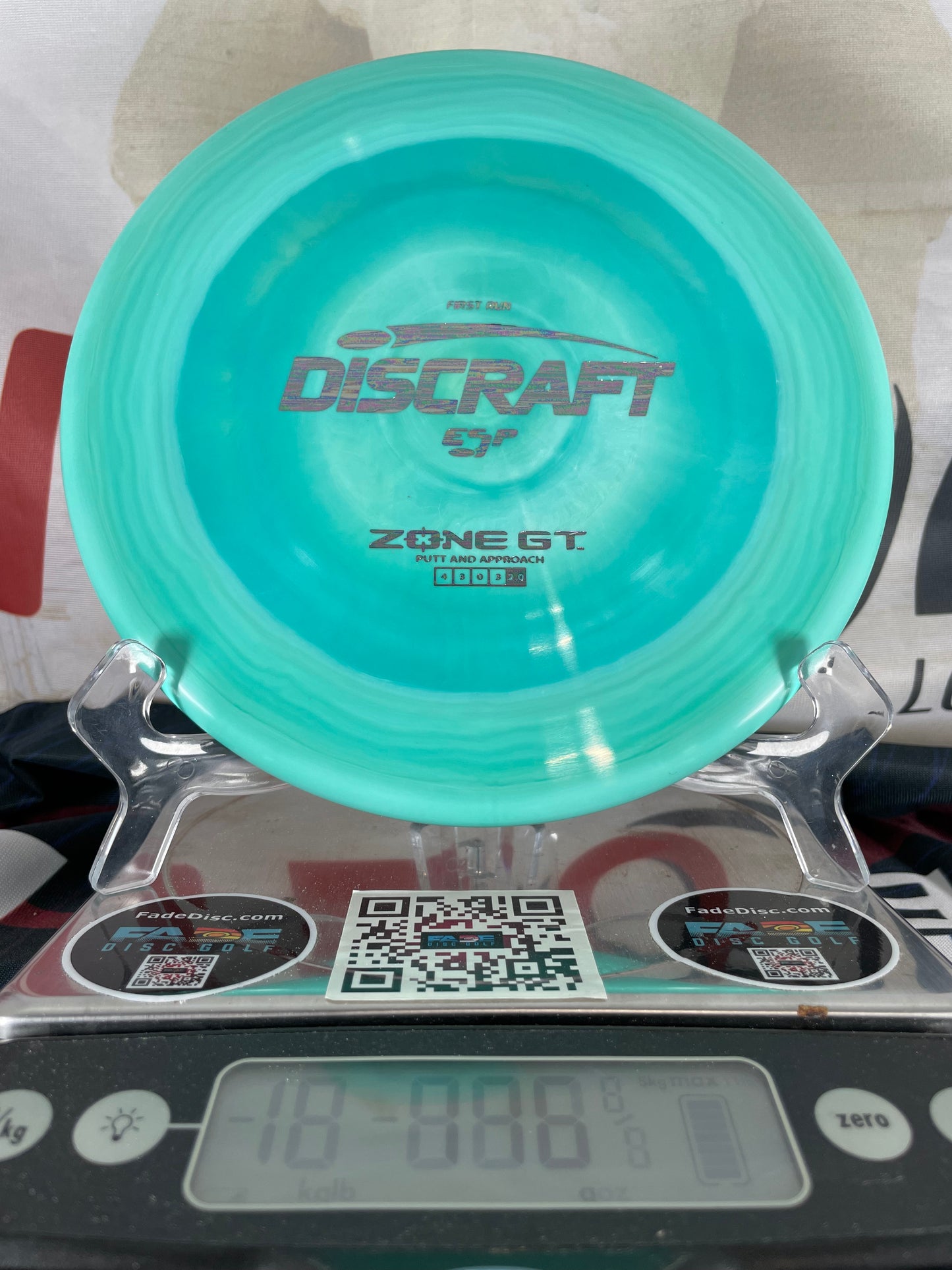 Discraft Zone GT First Run ESP 176g Teal Swirl w/ Silver Oil Slick Foil Putter