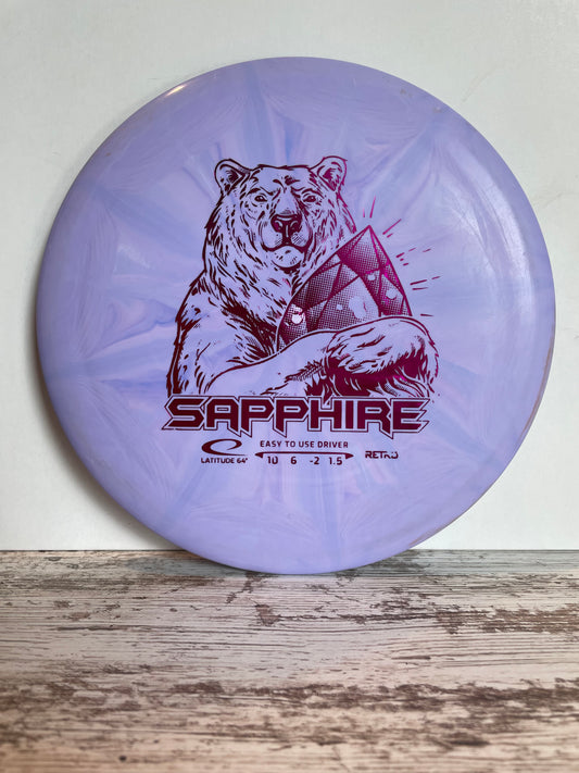 Latitude 64 Sapphire Retro Burst 162g Light Purple Swirl Distance Driver